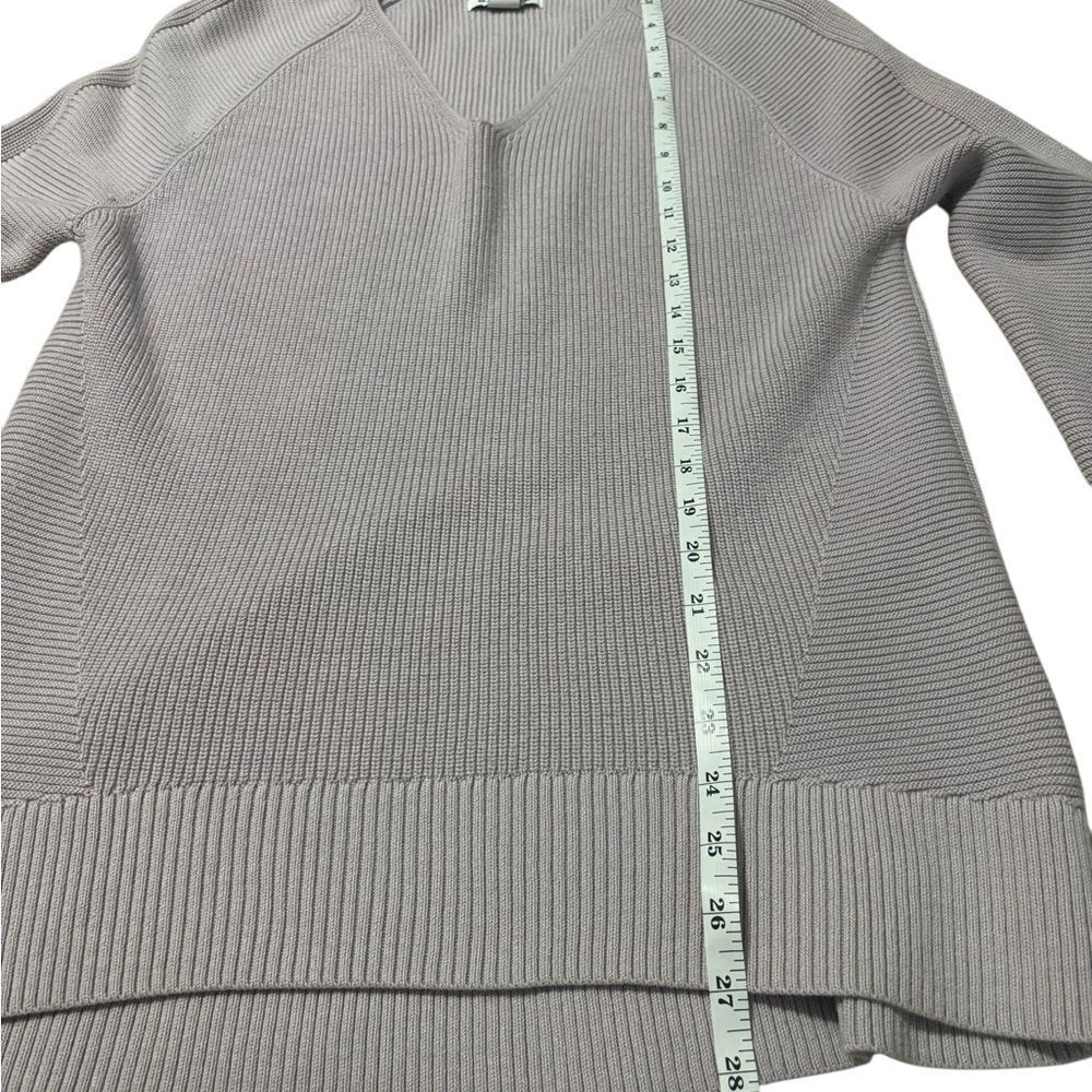 Athleta Hanover Sweater Womens XS Purple V Neck Merino Wool Blend Ribbed - Picture 6 of 9